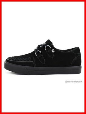 Suede Creeper Sneakers Women D Ring Lace Up Shoes